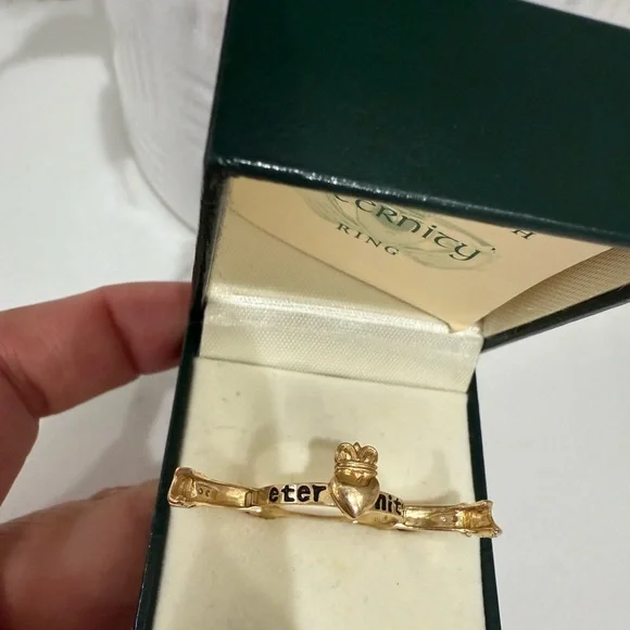 14k Gold Claddagh Eternity Ring - Picture 2 of 8